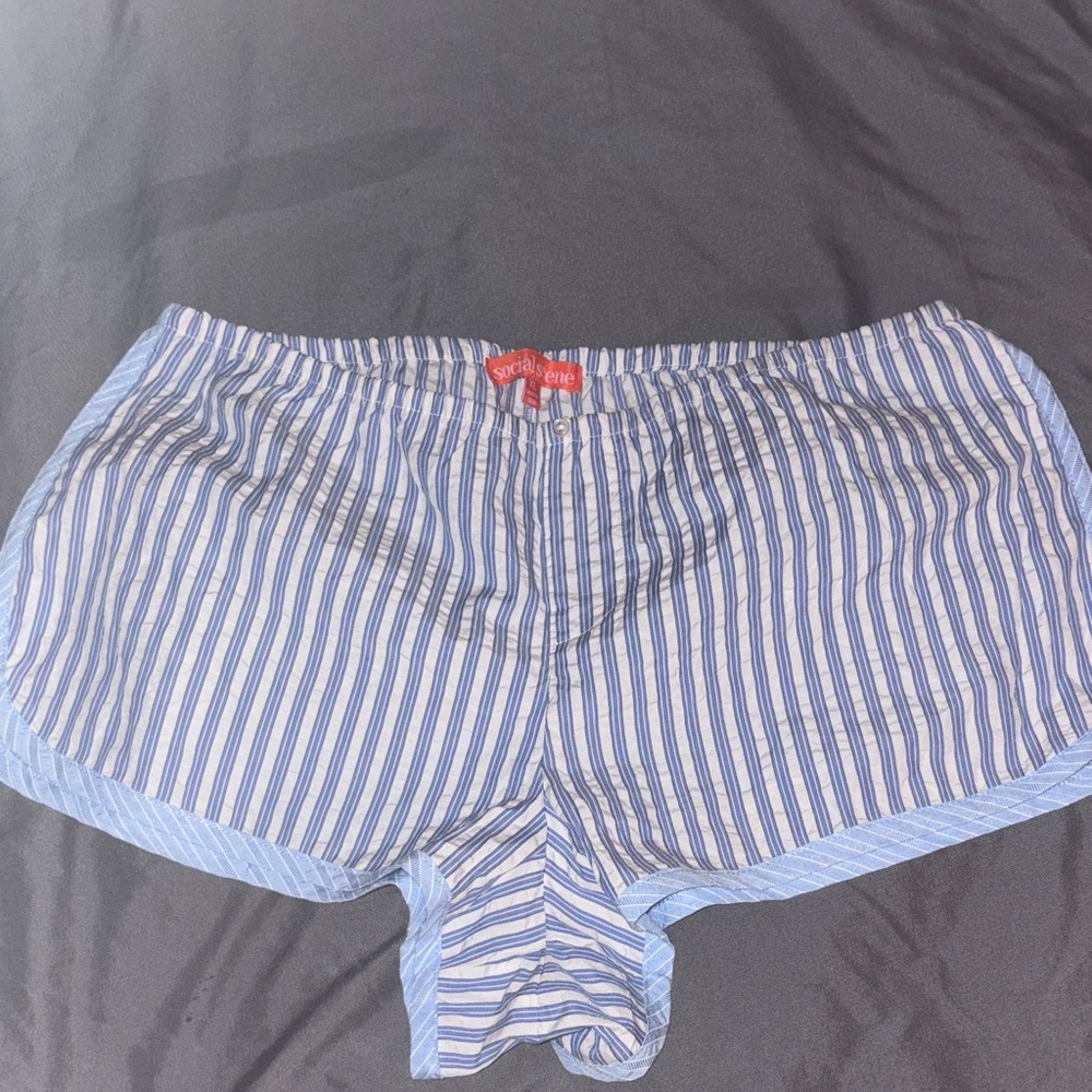 Supreme Blue Striped Women's Athletic Shorts
